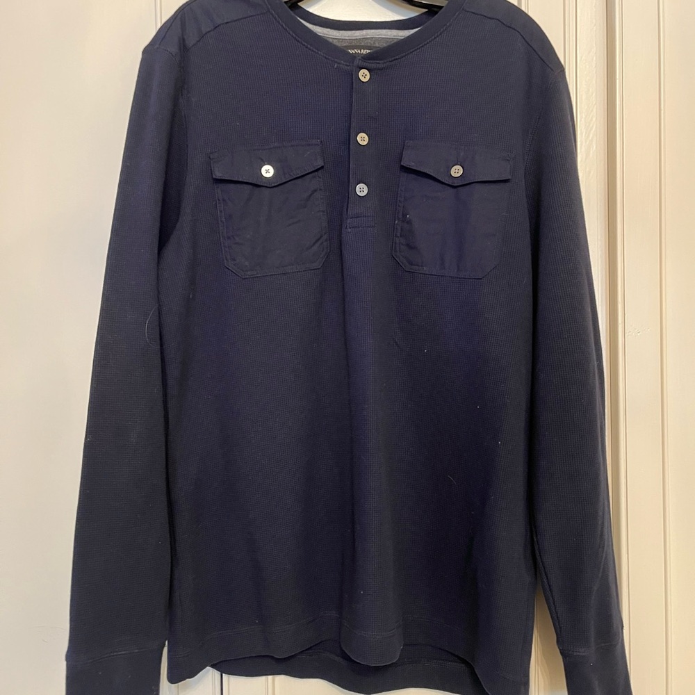 Banana Republic Dark Blue Henley Shirt